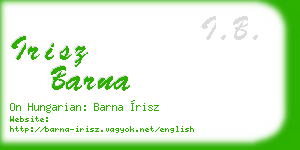 irisz barna business card
